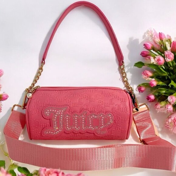Juicy Couture Pink String Of Pearls Roll Crossbody Handbag Purse NWT - Picture 4 of 9